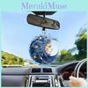 Flat Acrylic Surface Car Decor Pendant With Moon Design For Interior Vehicle