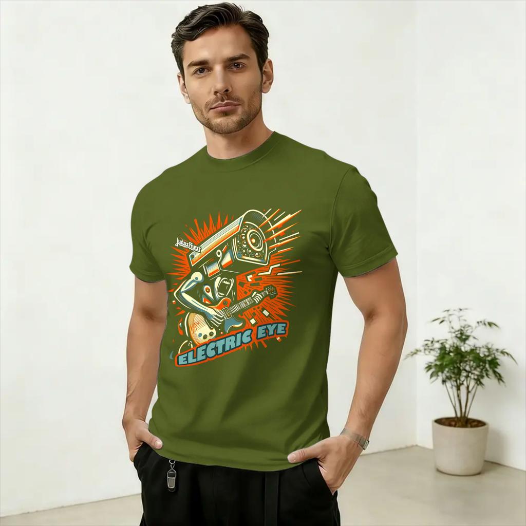 Punk Judas Priest Band Art TShirt Unisex Crazy Cotton Tees Crew Neck Short Sleeve T Shirt Printing Clothes
