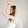 Elegant White Tulle Wedding Veil With Scattered Bowknot Soft Bridal Accessory With Easy Attach Comb for Women Girls