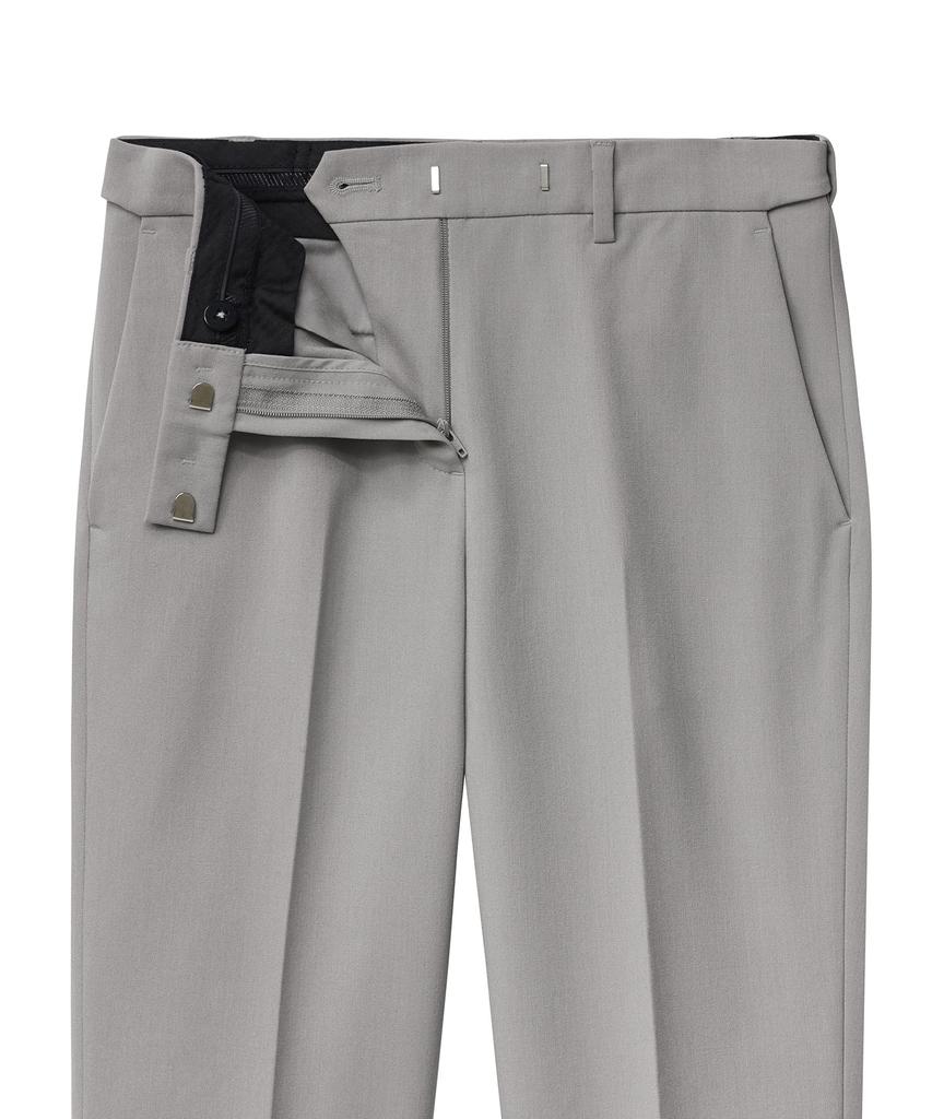 MUSINSA STANDARD WOMAN Women'S Slim Straight Hidden Elastic Waist Slacks [Light Warm Gray]