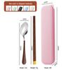 Portable 1010 Portuguese Stainless Steel Cutlery Set with Wooden Chopsticks - Knife, Fork, Spoon
