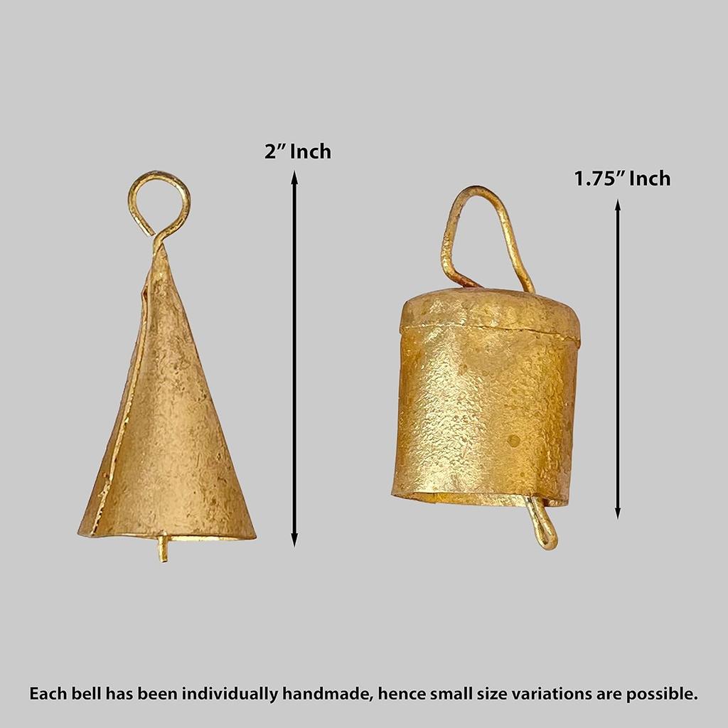 Vintage Iron Hanging Cow Bells for Crafts, 20 Pcs Rustic Witch Bells for Door Decor, Mini Jingle Bells for Holiday Garland and Farmhouse Wreaths