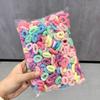 500 Stück/Set Kinder Einfarbig Gitter Welle Elastische Haarbänder Baby Mädchen Scrunchie Gummibänder Kind Süß Niedlich Haaraccessoires
