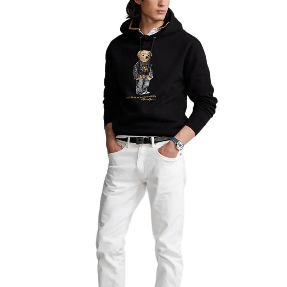 Polo Ralph Lauren FW24 25 Spring Summer, New Year Style, Bear Pattern Hooded Long Sleeved Fleece Lined Sweatshirt Men's MNPOKNI16821811