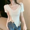 T Shirt Women Summer Oversize V Neck Casual Top With Embroidery For Daily Wear