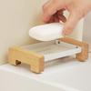 Wood Soap Dish Holder White Black Grey Aluminum Toilet Lavatory Hand Wash Bathroom Washbasin Shower Soap Holders Storage Shelf