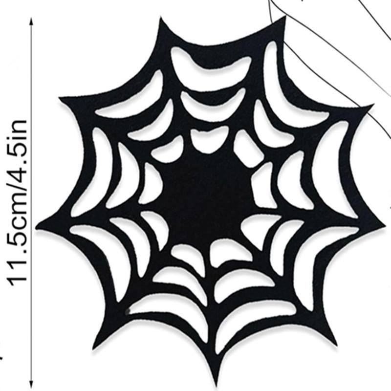 

2/4 шт. Нетканые подставки в виде паутины Holloween Черная подставка для вечеринки на Хэллоуин, украшения для дома, реквизит для розыгрышей или угощений 2pcs