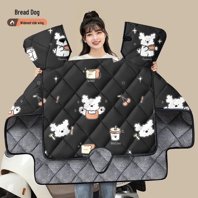 Univerzální celoroční protiprůvanová přikrývka na čelní sklo pro elektromobily a motocykly - Zesílená, Vodotěsná, Bavlněná výplň pro zimní ochranu