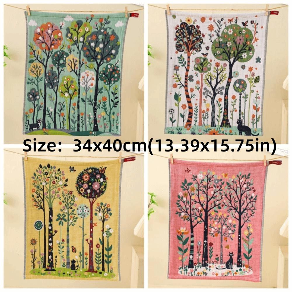 34x40cm Large Hand Towel Quick Dry Decorative Kitchen Towel 4 Layer Cotton Gauze Pure Cotton Dish Cloth Home Restaurant