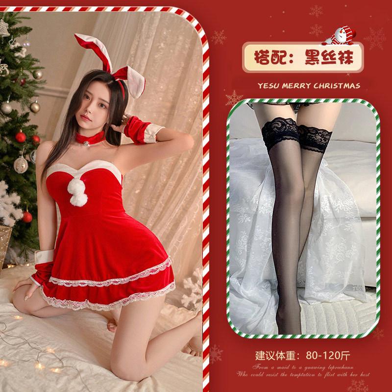 Christmas Bunny Sexy Underwear Cute Rabbit Ears Headband Free Pure Desire Christmas Robe