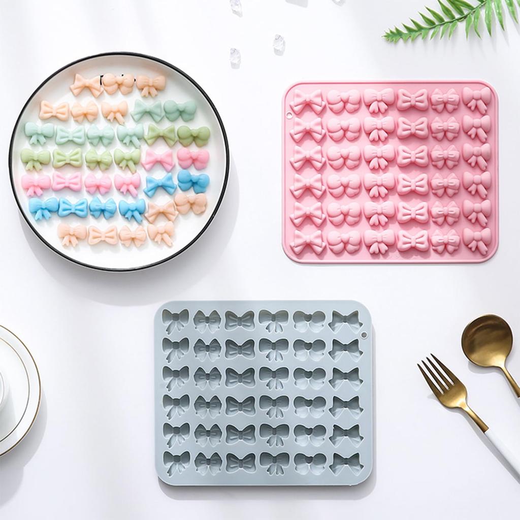 Meltryllis Chocolate Silicone Mini Bow Baking Tool for Home 36 6 Compatible with Gummy and Soft and Easy to Heat and Cold Fun for Parents and DIY