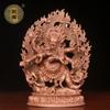 12cm Carving six-arm Mahakala buddha statue Tibet buddhism sculpture decor Lucky