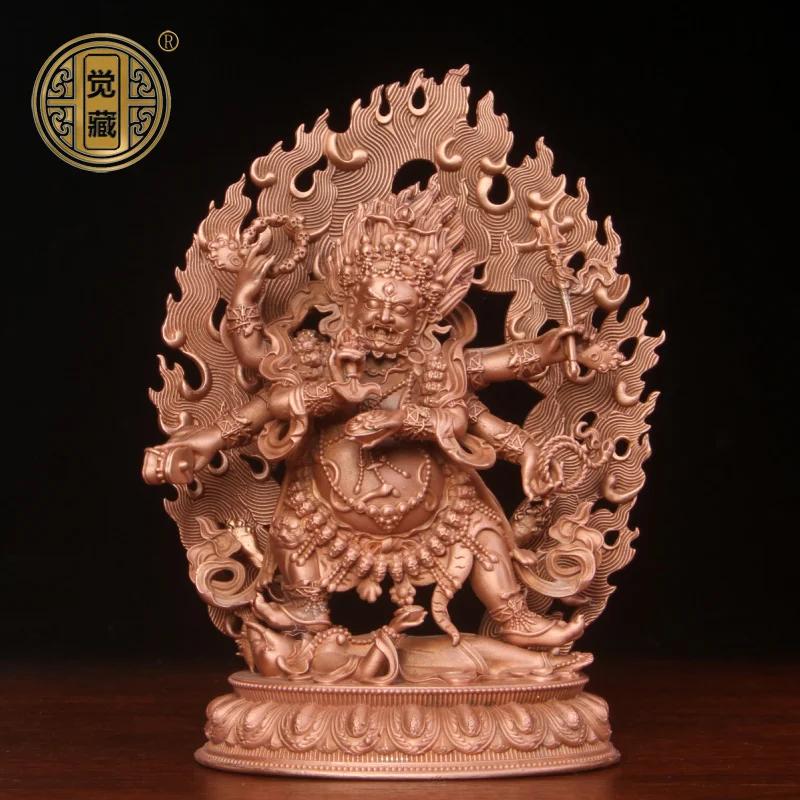 12cm Carving six-arm Mahakala buddha statue Tibet buddhism sculpture decor Lucky