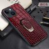 LANGSIDI Magnetic Ring Leather Case for iPhone 15 14 Pro Max 13 12 11 7 8 Plus Xs X XR SE 3 Crocodile Texture Stand Back Cover