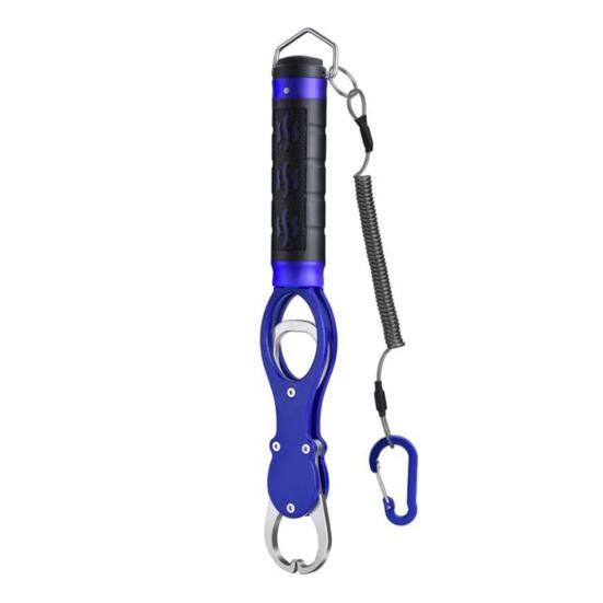 Aluminum Alloy Fish Gripper with Scale Mouth Lip Grabber with Weight Scale Fish Control Clamp Pliers Catcher Tong Fishing Accessories
