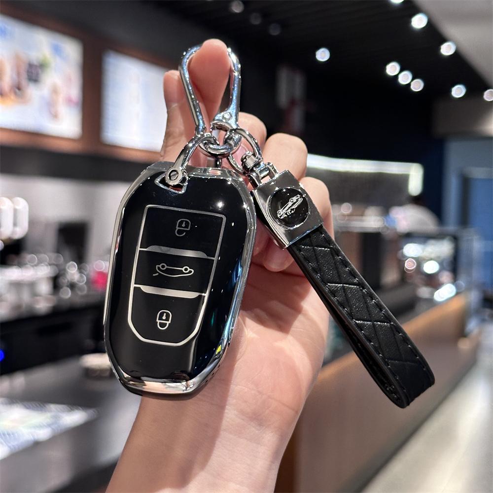 

Tpu Car Key Case Cover Key Fob Cover For Peugeot Citroen, Only Fit For The Car Key Shown In The Image.