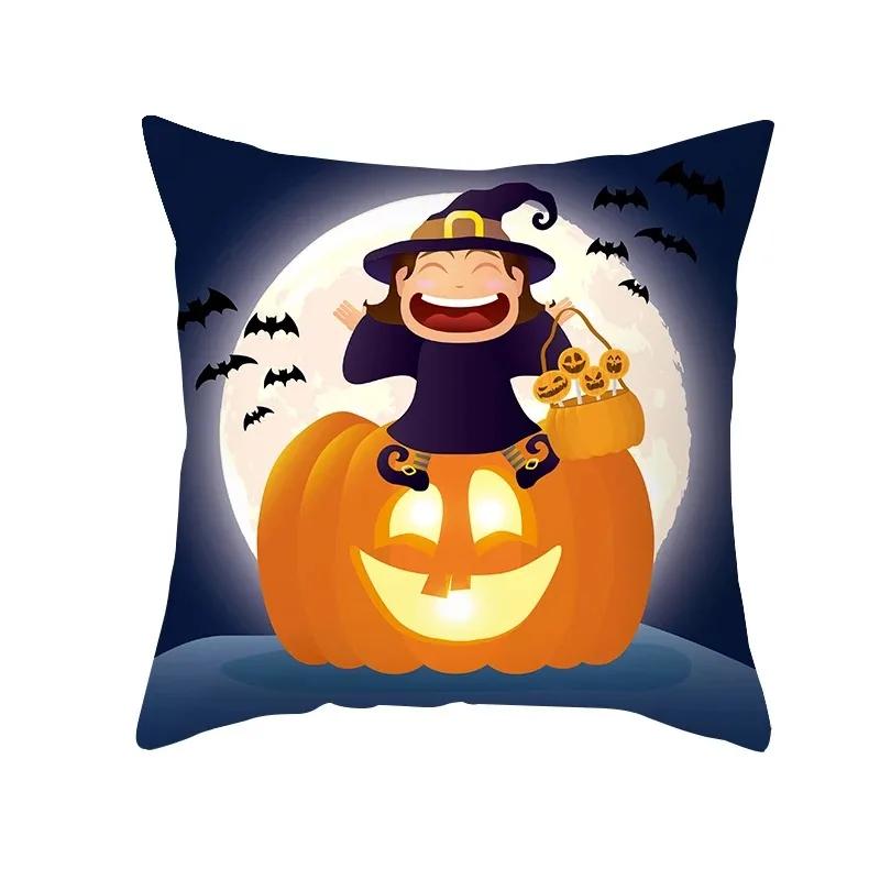 Halloween Horror Skull Pattern Living Room Office Sofa Car Decorative Pillowcase