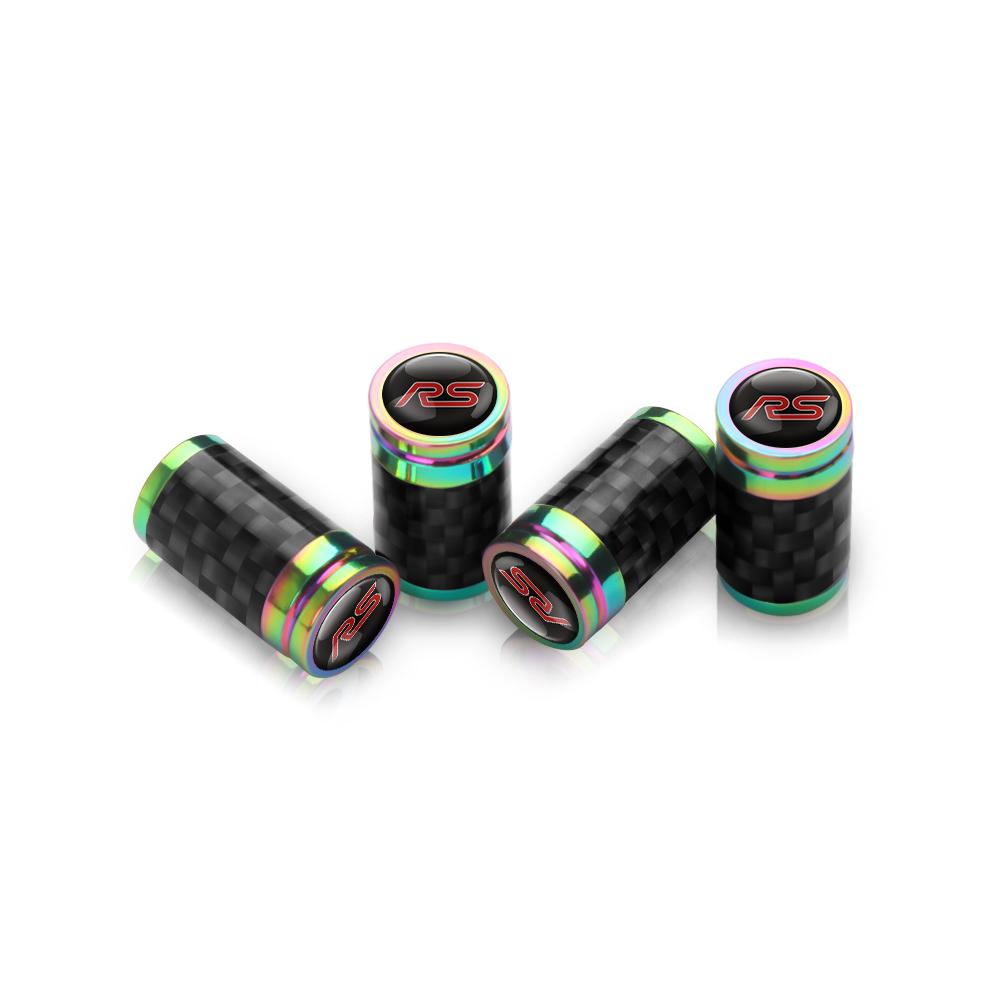 4Pcs Car Tire Decoration Carbon Fiber Wheel Valve Stem Caps Badge For Ford Focus Fiesta EcoSport Ranger Fusion Mondeo Mustang