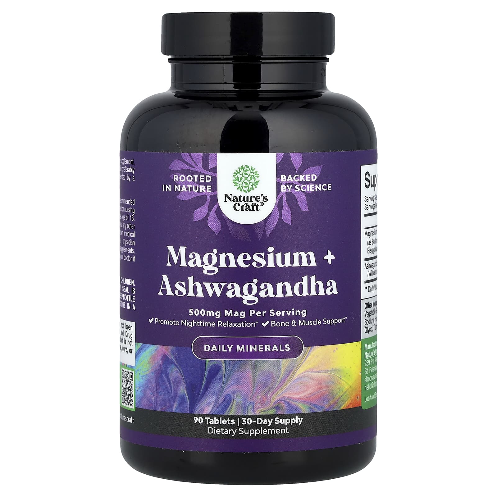 

Nature s Craft, Magnesium + Ashwagandha, 90 Tablets