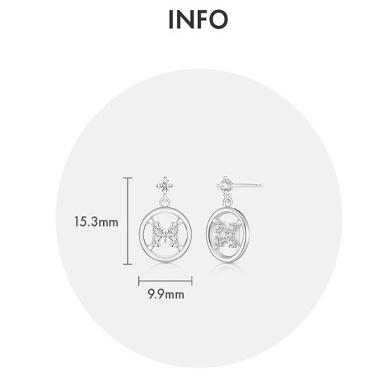 METROCITY JEWELRY M Basic Sterling Silver White Earrings A253SE0471WPH