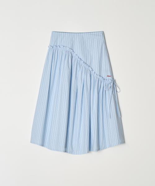 HEEARI Bliss Flare Long Skirt_Blue Stripe