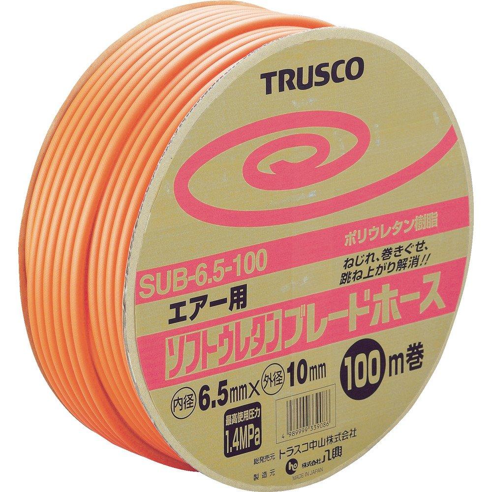 

TRUSCO Soft Urethane Braid Hose 100m Drum Wound 6.5X10mm SUB-6.5-100 помаранчевий