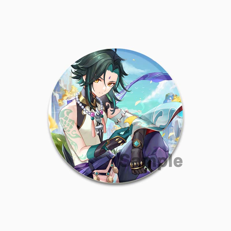 32/44/58mm Spielfigur Brosche Tasche Kleidung Dekor Sammlung Xiao Kragen Abzeichen Cartoon Anstecknadeln Schmuck Geschenke