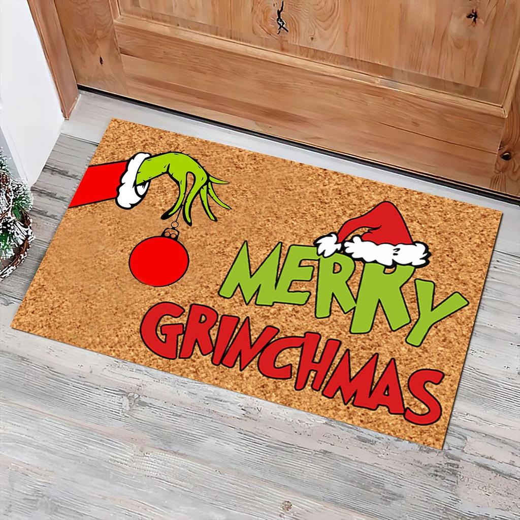 Christmas Doormat Front Door Outdoor Welcome Mat Fun Doormat Home Non-slip Rug Decoration