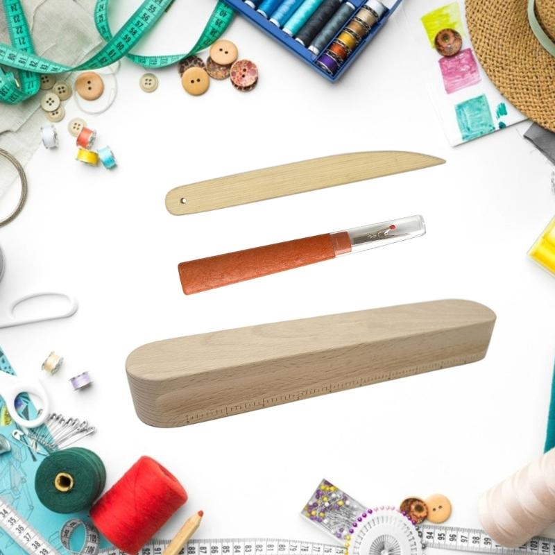 Seam Rippers Tailors Clapper Set Multifunctional Wood Seam Presser Tool Sewing Tool for Ironing Sewing and Quilting