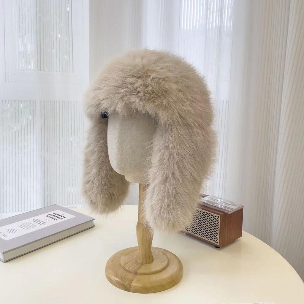 Blauer Nerzimitat Lei Feng Hut Damen Winter Plüsch Ski Kalt Warm Ohrenschutz Hut Fleece Verdickter Hut