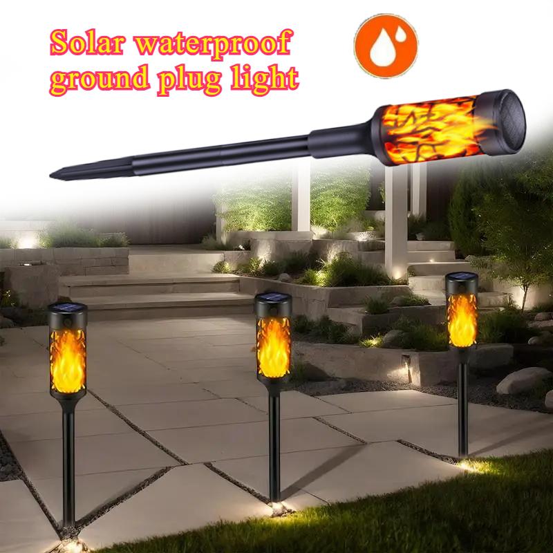 Flickering Solar Lights Outdoor Set Of 4 Decorative Flickering Solar Lights Weatherproof Landscape Lighting Front Porch Decor