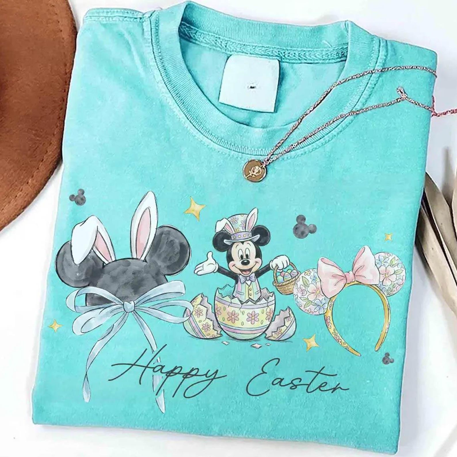 Comfort Colors Disney Happy Easter 2026 Retro Shirt, Mickey Mouse Easter Eggs Tee, Disney world Disneyland trip Gifts , Mickey Rabbit Shirt S