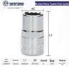 Great Wall Precision Cr-V 12.5mm Drive Metric 12-Point Socket