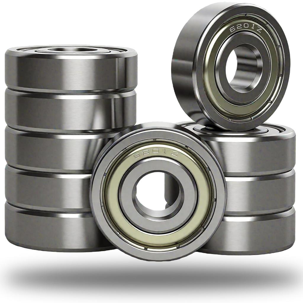10Pcs 6200 6201 6202 6203-ZZ Deep Groove Ball Bearings, Double Metal Sealed