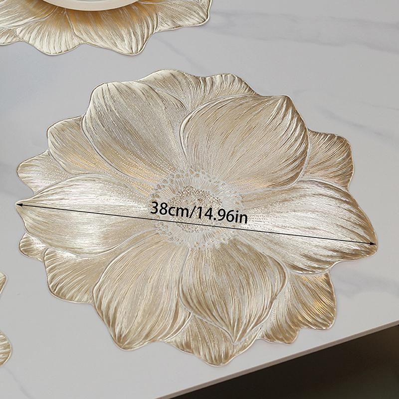 New Lotus-Shaped Heat-Resistant Placemat Decorative Washable Table Pad Coasters For Home Party Wedding Decoration