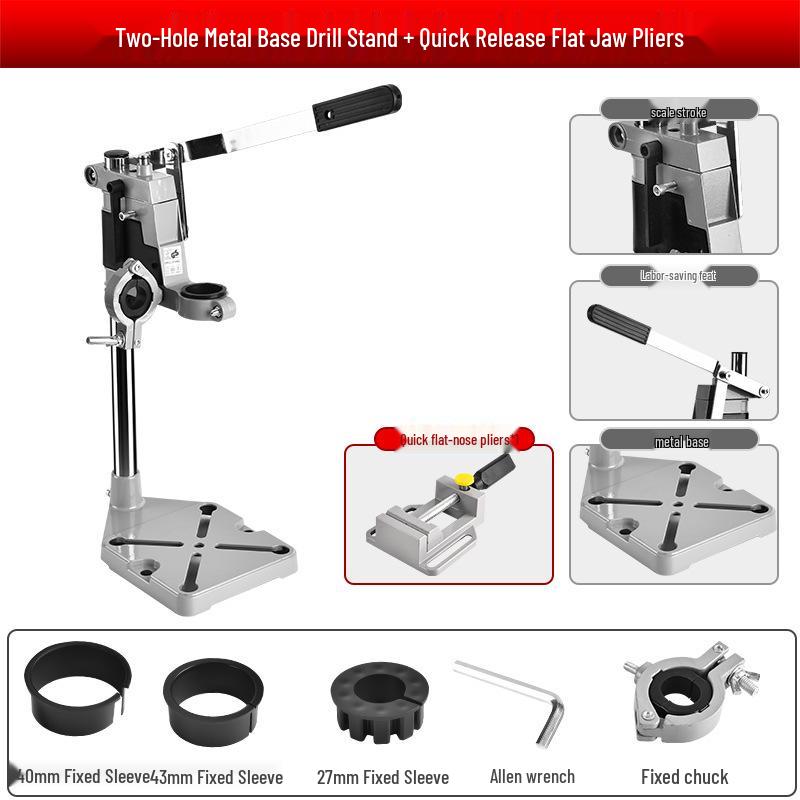 Multi-Functional Rotary Drill Stand Converts to Mini Bench Drill and Hole Punch Press
