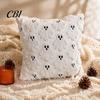 Versatile Square Throw Pillow Covers Halloween Ghost Cushion Cover, Fuzzy 18x18 Inch Washable Plush Case for Sofa Couch Home Holiday Decor Removable