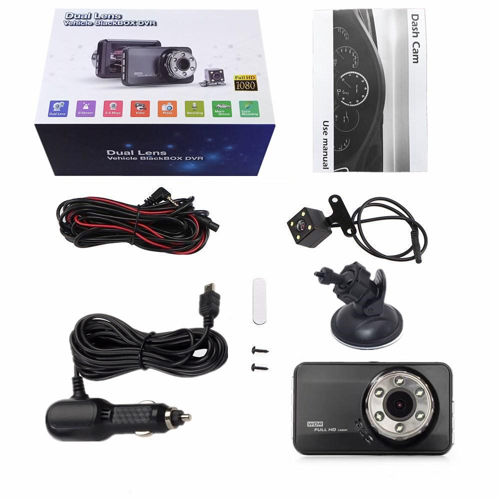 New Dual Lens DVR Car Mounted USB Monitoring High-definition Reverse Image Hidden Recorder for Driving Recorders