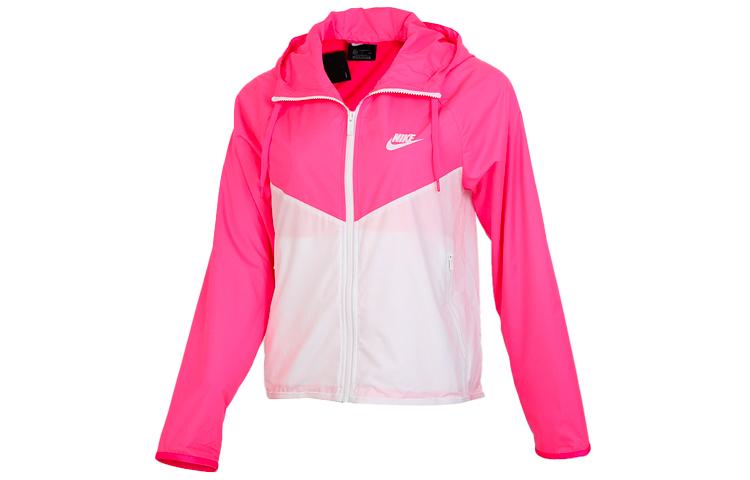 Nike Sport Colorblock Zip-Up Hooded Water-Resistant Jacket White Pink BV3940-639 L