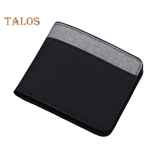 

Мужской холщовый кошелек с многослойными кассетами, держателем удостоверения личности, контрастным цветом, прочной строчкой, легкий держатель для карт для повседневного использования, работы, путешествий, покупок чёрный