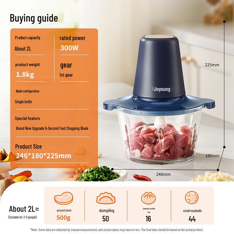 Joyoung 2L Electric Meat Grinder & Food Processor CN plug (adapter included)
