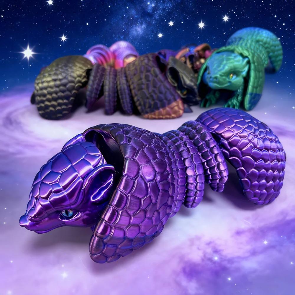 3D Printed Pangolin Statue, Fidget Action Figures for Home Office Desk Decor, Flexible 3D Printed Animal, 32Cm/12.6In,16Cm/6.3In