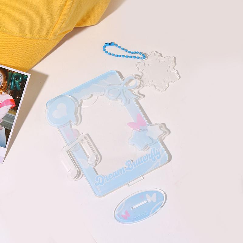 3 Inch Acrylic Photo Frame Idol Postcards Display Photo Cards Decoration Card Holder Fashion Chain Stand Card Protective Case