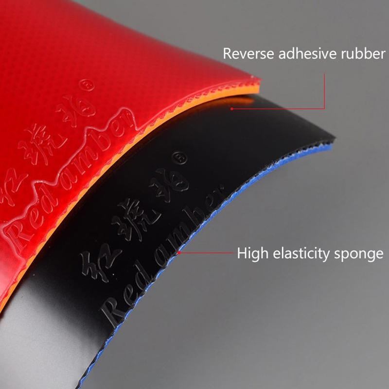Goma de Tenis de Mesa Roja Ámbar Altamente Elástica Goma Adherente Puntos Hacia Dentro Goma de Ping Pong Esponja Astringente Para Entrenamiento de Tenis de Mesa