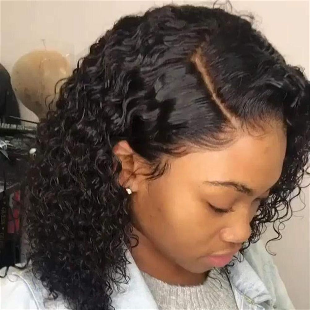 Wavy Wigs Deep Wave Lace Frontal Wigs Brazilian Hair Wigs for Black Women Natural Black 150percent