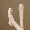 Chaussures françaises en cuir souple à bout carré, semelle souple, ouverture peu profonde, nouvelle collection printemps-été, chaussures à enfiler, chaussures à petit talon