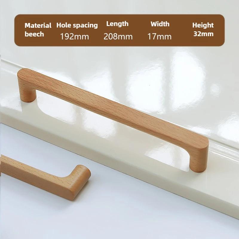 Solid Wooden Kitchen Door Dresser Wardrobe Knobs Cupboard Drawer Pull Cabinet Furniture Handle