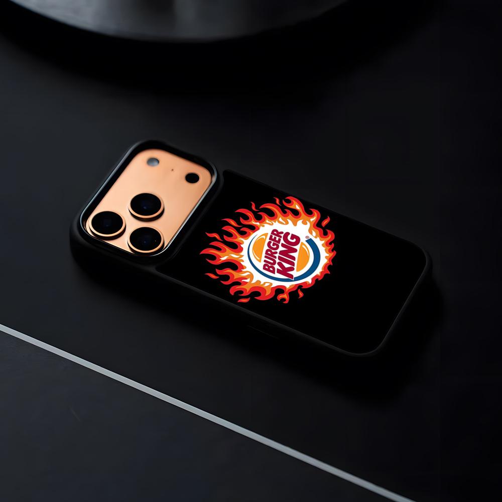 

Brand Burger King Phone Case For IPhone 17 16 15 14 13 12 Pro Max Plus Black Frame Hard Shell iPhone 12 mini