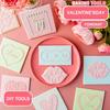 2023 Valentine's Day Heart Fondant Printing Stamp Cartoon Lips Love Letter XOXO Cookie Cutter Embosser Cake Mold DIY Baking Mold