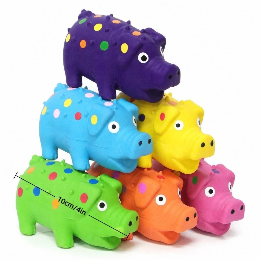 Interactive Latex Spot Grunting Pig Toy Soft Dog Chew Toy  For Small Medium Large Dog